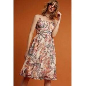 Anthropologie Maeve Mackenzie Floral Fit n Flare Dress Size 2